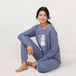 Petite LC Lauren Conrad Cozy Long Sleeve Pajama Top & Banded Bottom Pajama Pants Set 24 Petite LC Lauren Conrad Cozy Long Sleeve Pajama Top & Banded Bottom Pajama Pants Set -LC Lauren Conrad shop 5034450 ALT3