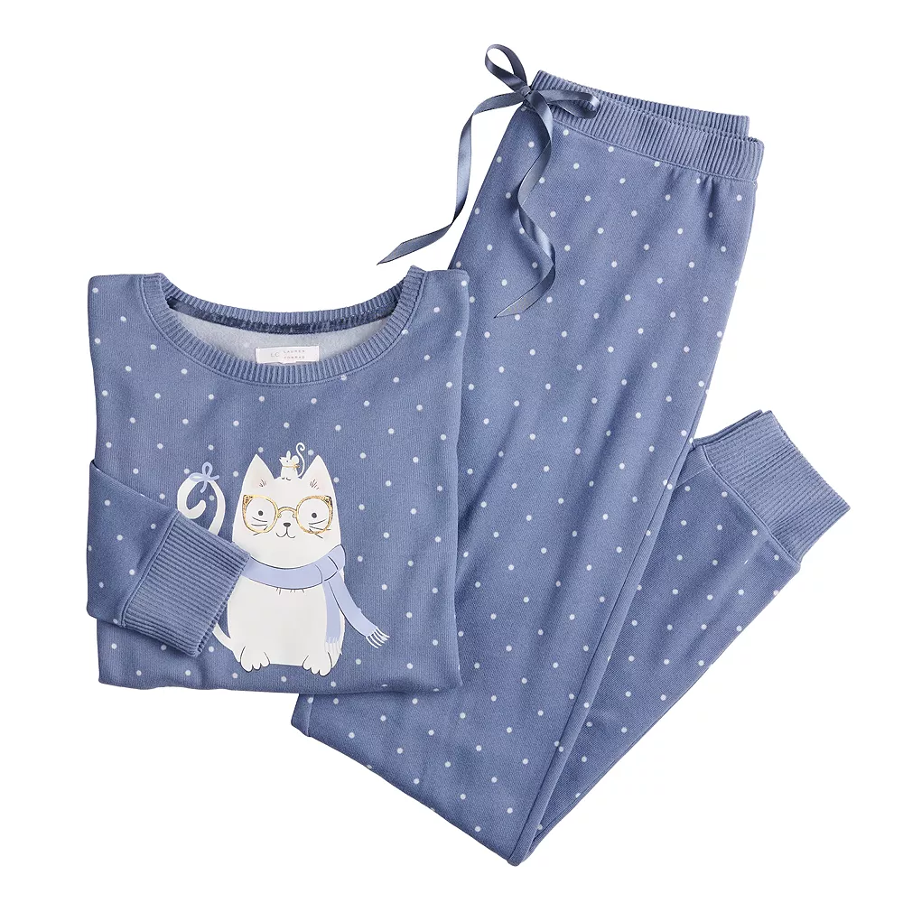 Petite LC Lauren Conrad Cozy Long Sleeve Pajama Top & Banded Bottom Pajama Pants Set 14 Petite LC Lauren Conrad Cozy Long Sleeve Pajama Top & Banded Bottom Pajama Pants Set - Image 12