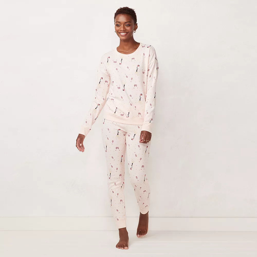 Petite LC Lauren Conrad Cozy Long Sleeve Pajama Top & Banded Bottom Pajama Pants Set 3 Petite LC Lauren Conrad Cozy Long Sleeve Pajama Top & Banded Bottom Pajama Pants Set