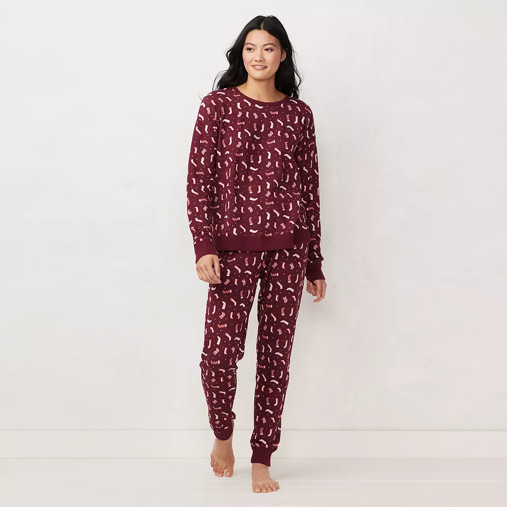 Petite LC Lauren Conrad Cozy Long Sleeve Pajama Top & Banded Bottom Pajama Pants Set 10 Petite LC Lauren Conrad Cozy Long Sleeve Pajama Top & Banded Bottom Pajama Pants Set - Image 8