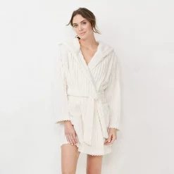 Women's LC Lauren Conrad Plush Hooded Wrap Robe 11 Women's LC Lauren Conrad Plush Hooded Wrap Robe -LC Lauren Conrad shop 5069352 Ivory