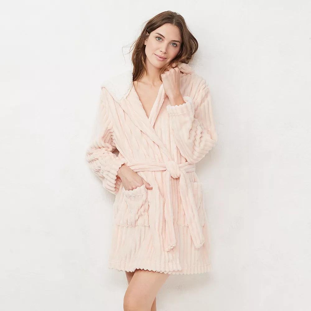 Women's LC Lauren Conrad Plush Hooded Wrap Robe 4 Women's LC Lauren Conrad Plush Hooded Wrap Robe - Image 2