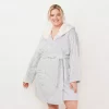 Plus Size LC Lauren Conrad Plush Hooded Wrap Robe 1 Plus Size LC Lauren Conrad Plush Hooded Wrap Robe -LC Lauren Conrad shop 5069353 Light Gray