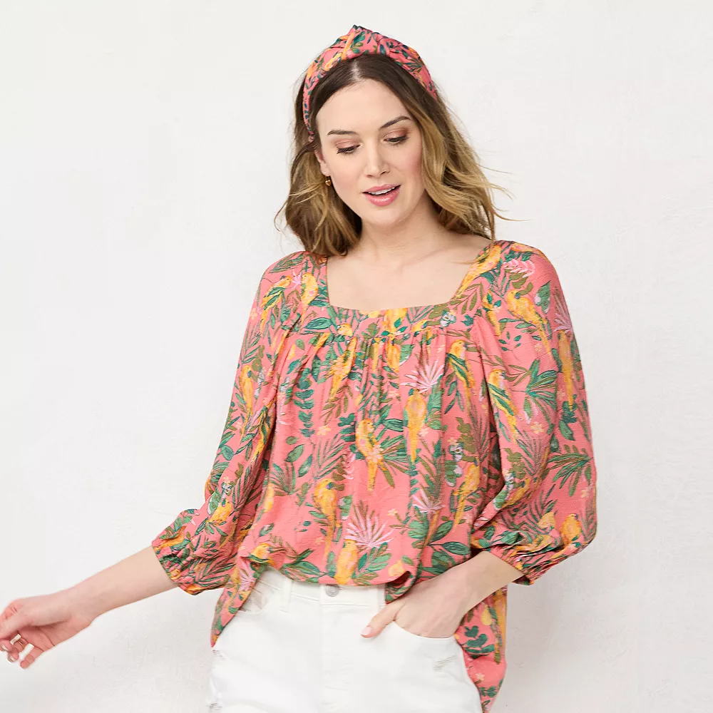 Petite LC Lauren Conrad Squareneck Peasant Top 4 Petite LC Lauren Conrad Squareneck Peasant Top - Image 2