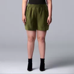 Plus Size Simply Vera Vera Wang High-Waisted Soft Shorts 10 Plus Size Simply Vera Vera Wang High-Waisted Soft Shorts -LC Lauren Conrad shop 5236307 Olive Landis