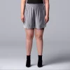 Plus Size Simply Vera Vera Wang High-Waisted Soft Shorts -LC Lauren Conrad shop 5236307 Stratus Grey