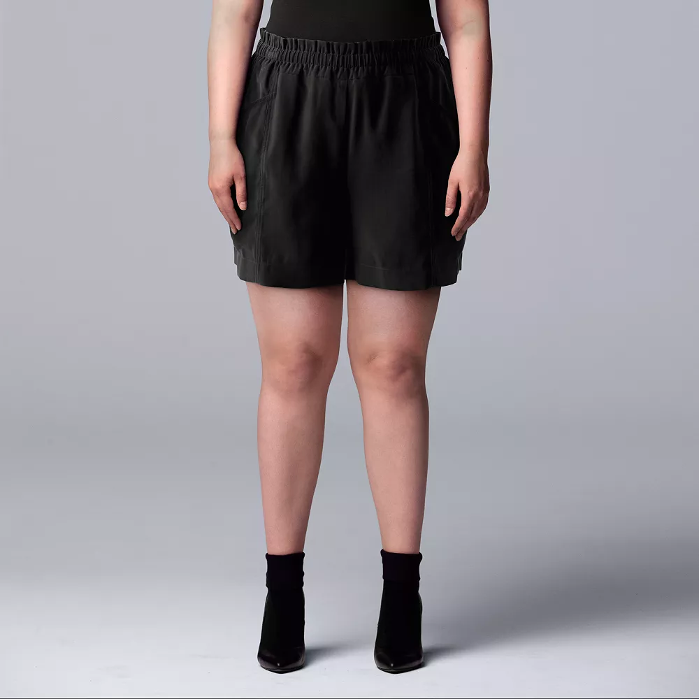 Plus Size Simply Vera Vera Wang High-Waisted Soft Shorts 4 Plus Size Simply Vera Vera Wang High-Waisted Soft Shorts - Image 2