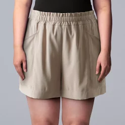 Petite Simply Vera Vera Wang High-Waist Soft Shorts 7 Petite Simply Vera Vera Wang High-Waist Soft Shorts -LC Lauren Conrad shop 5237218 Kaira Khaki
