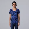 Petite Simply Vera Vera Wang Printed Short Sleeve Tee -LC Lauren Conrad shop 5256811 Foliage Cluster