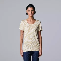 Petite Simply Vera Vera Wang Printed Short Sleeve Tee -LC Lauren Conrad shop 5256811 Soft Tiger