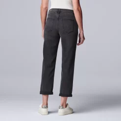 Women's Simply Vera Vera Wang Relaxed Boyfriend Jean Capri -LC Lauren Conrad shop 5257118 ALT