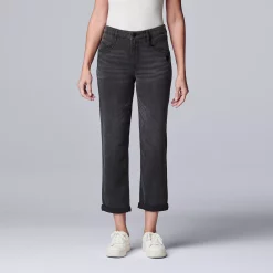 Women's Simply Vera Vera Wang Relaxed Boyfriend Jean Capri -LC Lauren Conrad shop 5257118 Raven