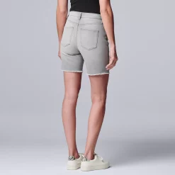 Women's Simply Vera Vera Wang High-Waisted 7" Bermuda Denim Shorts -LC Lauren Conrad shop 5262173 ALT