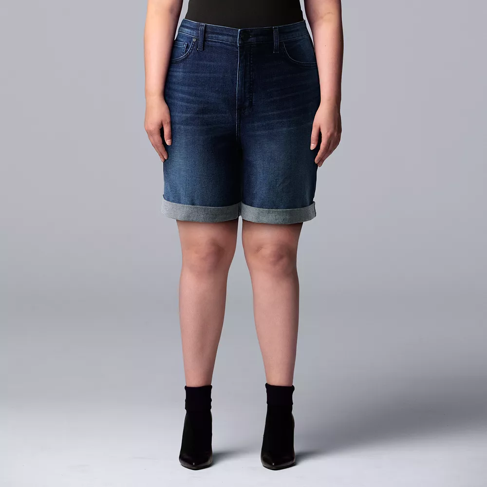 Plus Size Simply Vera Vera Wang High-Waisted 7-in. Denim Shorts 3 Plus Size Simply Vera Vera Wang High-Waisted 7-in. Denim Shorts