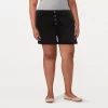 Plus Size LC Lauren Conrad 5" Cuffed High-Waisted Shorts -LC Lauren Conrad shop 5289181 Black