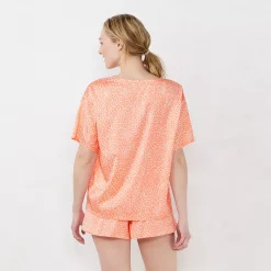 Women's LC Lauren Conrad Satin Pajama Top & Pajama Shorts Sleep Set 8 Women's LC Lauren Conrad Satin Pajama Top & Pajama Shorts Sleep Set -LC Lauren Conrad shop 5492560 ALT