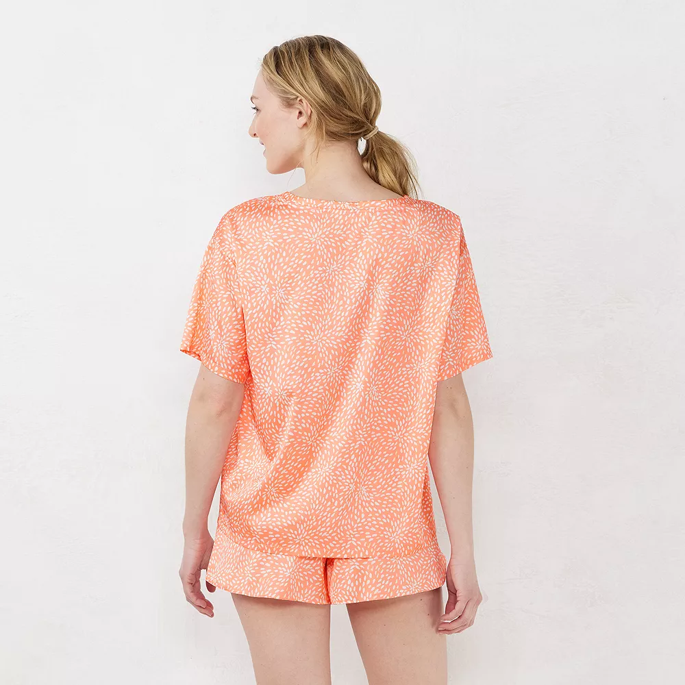 Women's LC Lauren Conrad Satin Pajama Top & Pajama Shorts Sleep Set 5 Women's LC Lauren Conrad Satin Pajama Top & Pajama Shorts Sleep Set - Image 3