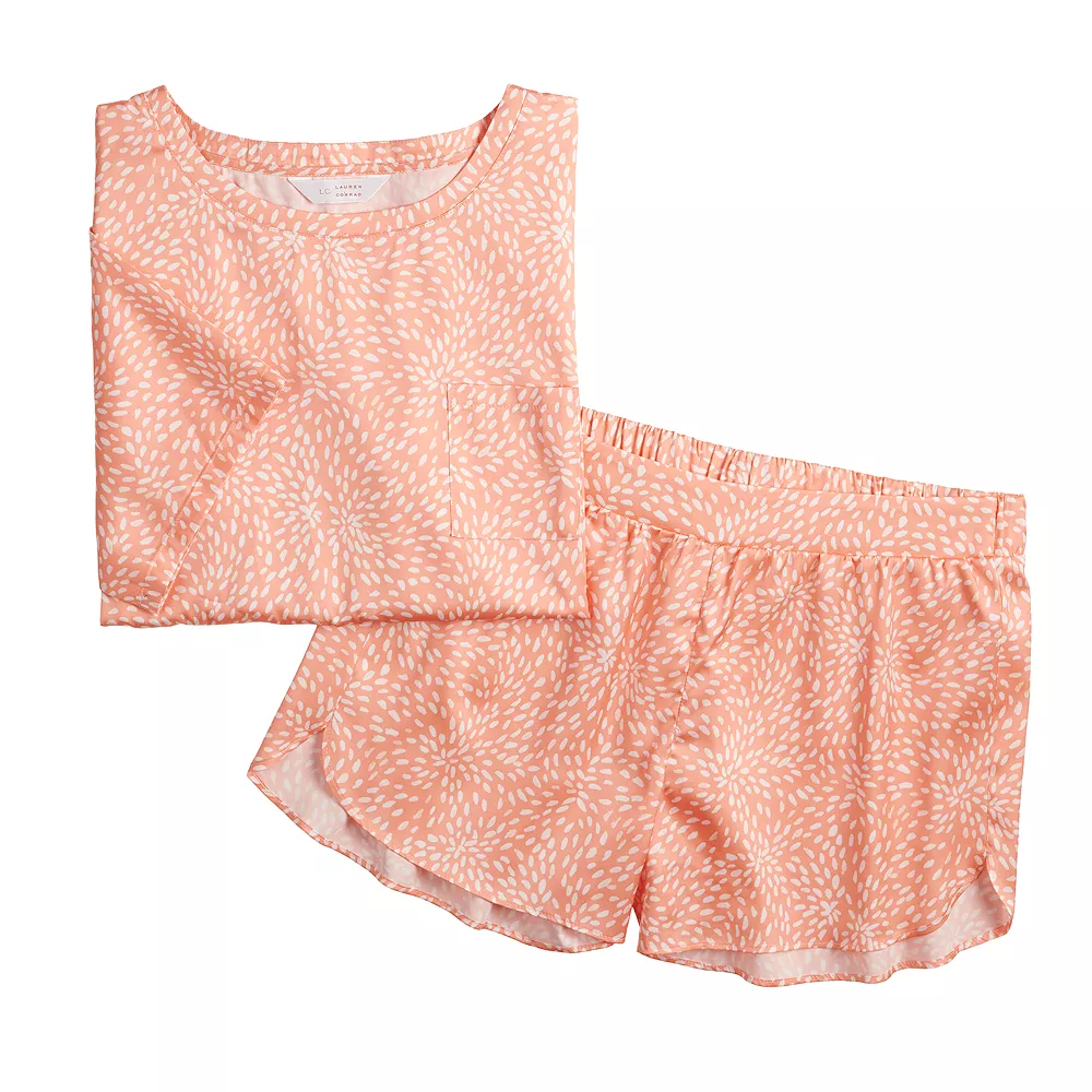 Women's LC Lauren Conrad Satin Pajama Top & Pajama Shorts Sleep Set 6 Women's LC Lauren Conrad Satin Pajama Top & Pajama Shorts Sleep Set - Image 4
