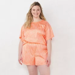 Plus Size LC Lauren Conrad Satin Pajama Top & Pajama Shorts Sleep Set 7 Plus Size LC Lauren Conrad Satin Pajama Top & Pajama Shorts Sleep Set -LC Lauren Conrad shop 5492562 ALT2