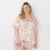Plus Size LC Lauren Conrad Satin Pajama Top & Pajama Shorts Sleep Set 2 Plus Size LC Lauren Conrad Satin Pajama Top & Pajama Shorts Sleep Set -LC Lauren Conrad shop 5492562 Pink Wildflower