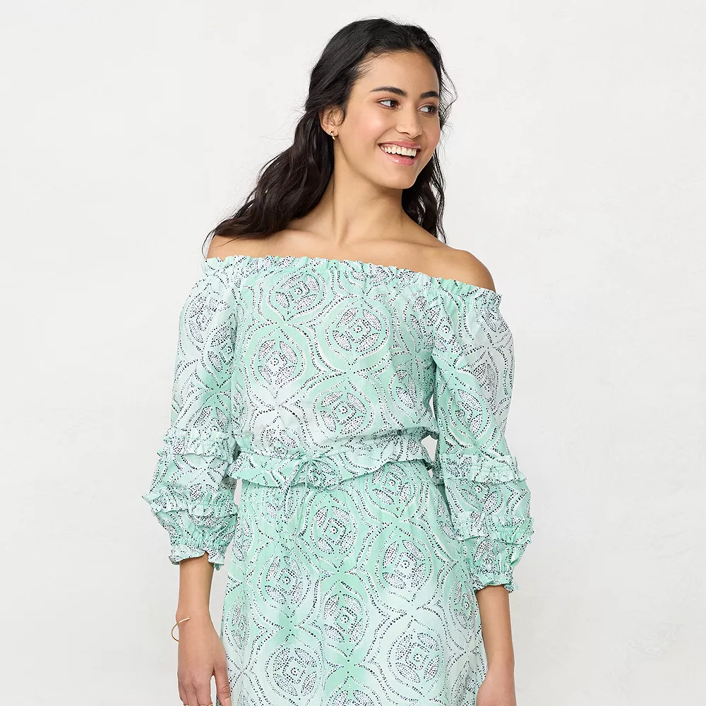 Women's LC Lauren Conrad Off-The-Shoulder Puff Sleeve Top 4 Women's LC Lauren Conrad Off-The-Shoulder Puff Sleeve Top - Image 2