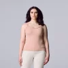 Women's Simply Vera Vera Wang Solid Lace Trimmed Tank -LC Lauren Conrad shop 5535059 Pierre Peach