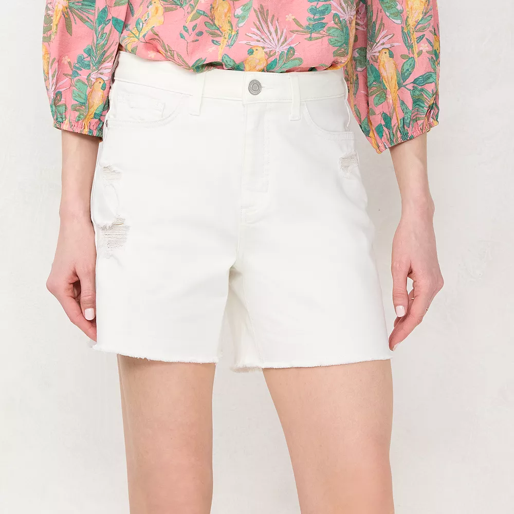 Women's LC Lauren Conrad Super High Rise Cut-Off Denim Shorts 4 Women's LC Lauren Conrad Super High Rise Cut-Off Denim Shorts - Image 2