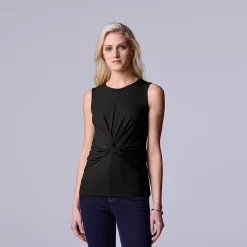 Women's Simply Vera Vera Wang Twist-Front Tank -LC Lauren Conrad shop 5561348 Vera Black