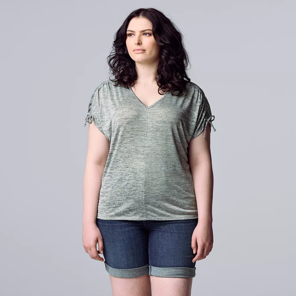 Women's Simply Vera Vera Wang Ruched-Shoulder Dolman Tee 8 Women's Simply Vera Vera Wang Ruched-Shoulder Dolman Tee - Image 6