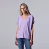 Women's Simply Vera Vera Wang Ruched-Shoulder Dolman Tee 2 Women's Simply Vera Vera Wang Ruched-Shoulder Dolman Tee -LC Lauren Conrad shop 5561866 Megan Purple