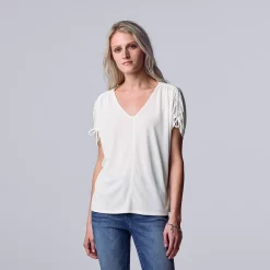 Women's Simply Vera Vera Wang Ruched-Shoulder Dolman Tee 11 Women's Simply Vera Vera Wang Ruched-Shoulder Dolman Tee -LC Lauren Conrad shop 5561866 White Knight
