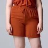Women's Simply Vera Vera Wang High-Rise Paperbag Waist Shorts 2 Women's Simply Vera Vera Wang High-Rise Paperbag Waist Shorts -LC Lauren Conrad shop 5568343 Rusty Copper