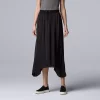 Women's Simply Vera Vera Wang Sharkbite-Hem Midi Skirt -LC Lauren Conrad shop 5569451 Vera Black