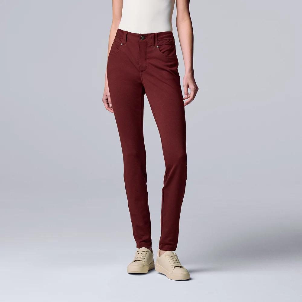 Women's Simply Vera Vera Wang High-Rise Ponte Skinny Pants 4 Women's Simply Vera Vera Wang High-Rise Ponte Skinny Pants - Image 2