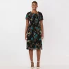 Women's LC Lauren Conrad Puff-Sleeve Smocked Midi Dress -LC Lauren Conrad shop 5577677 Crafted Butterfly