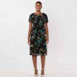 Women's LC Lauren Conrad Puff-Sleeve Smocked Midi Dress