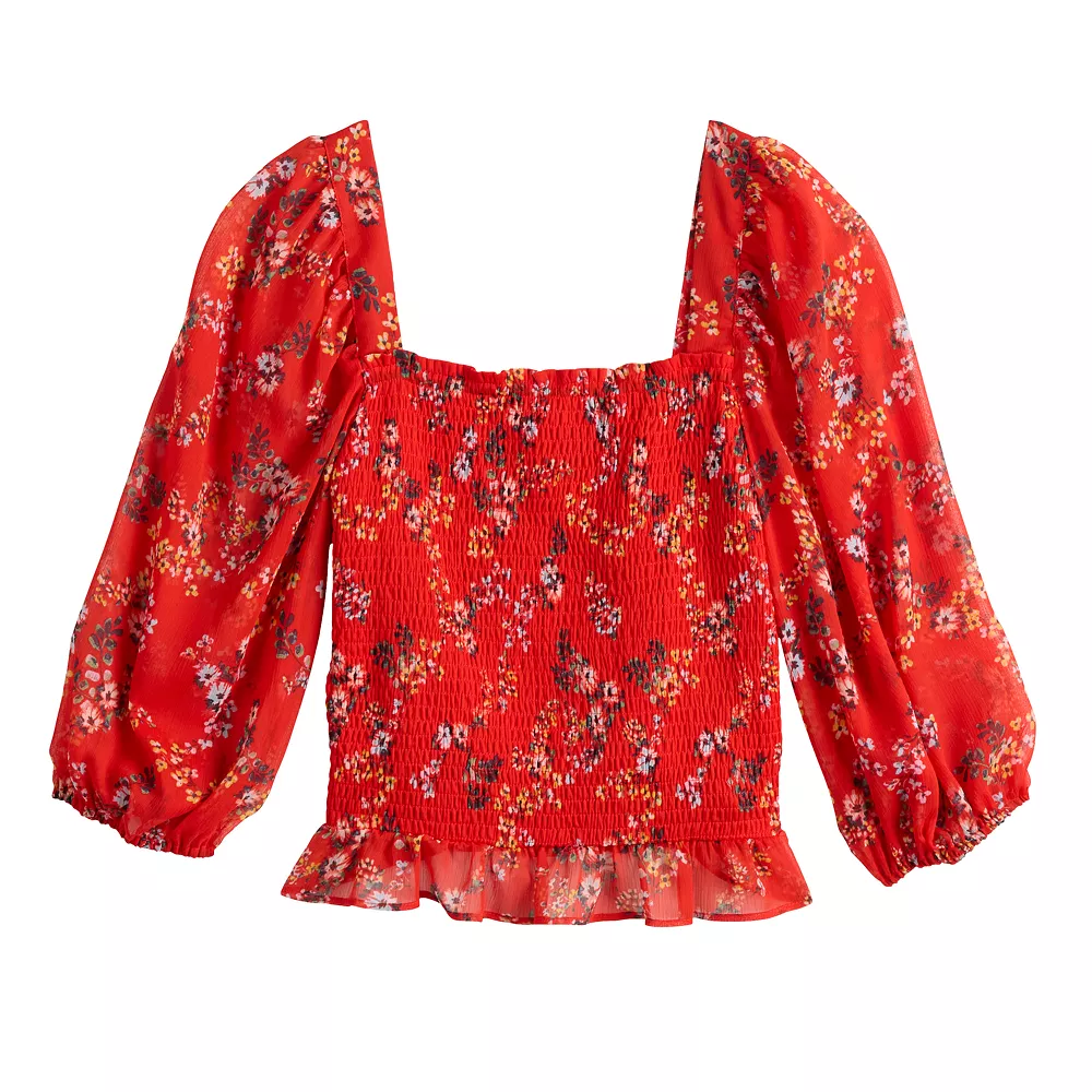 Women's LC Lauren Conrad Smocked Puff-Sleeve Top 5 Women's LC Lauren Conrad Smocked Puff-Sleeve Top - Image 3