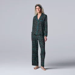 Women's Simply Vera Vera Wang Cozy 3-pc. Long Sleeve Pajama Set & Matching Headband