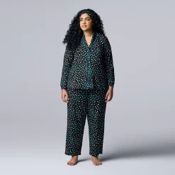 Plus Size Simply Vera Vera Wang Cozy 3-pc. Long Sleeve Pajama Shirt, Pajama Pants & Matching Headband Sleep Set 13 Plus Size Simply Vera Vera Wang Cozy 3-pc. Long Sleeve Pajama Shirt, Pajama Pants & Matching Headband Sleep Set -LC Lauren Conrad shop 5582802 Black Dot