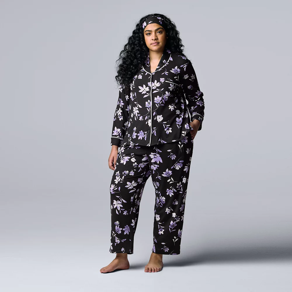Plus Size Simply Vera Vera Wang Cozy 3-pc. Long Sleeve Pajama Shirt, Pajama Pants & Matching Headband Sleep Set 6 Plus Size Simply Vera Vera Wang Cozy 3-pc. Long Sleeve Pajama Shirt, Pajama Pants & Matching Headband Sleep Set - Image 4