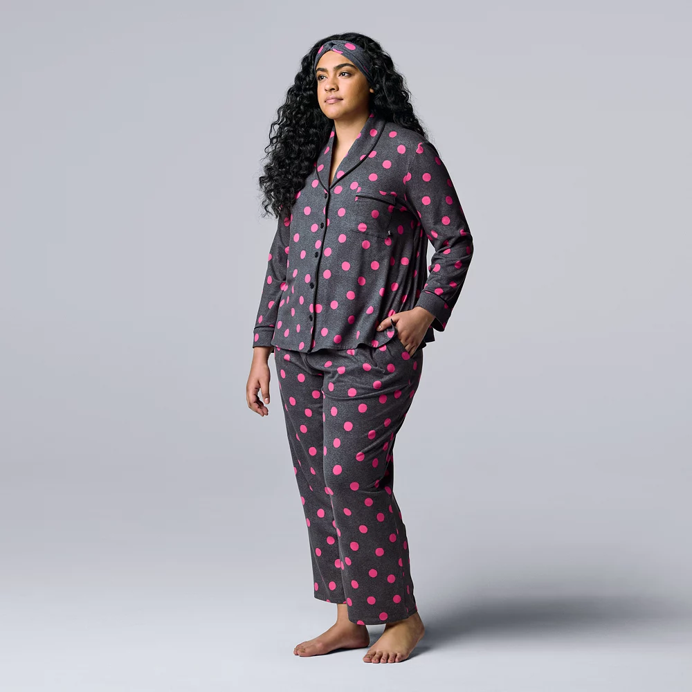 Plus Size Simply Vera Vera Wang Cozy 3-pc. Long Sleeve Pajama Shirt, Pajama Pants & Matching Headband Sleep Set 5 Plus Size Simply Vera Vera Wang Cozy 3-pc. Long Sleeve Pajama Shirt, Pajama Pants & Matching Headband Sleep Set - Image 3
