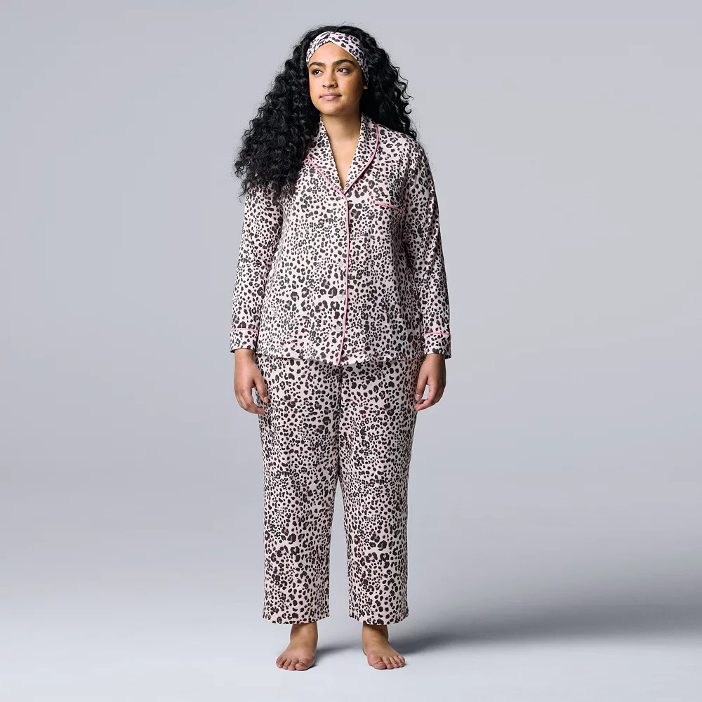 Plus Size Simply Vera Vera Wang Cozy 3-pc. Long Sleeve Pajama Shirt, Pajama Pants & Matching Headband Sleep Set 3 Plus Size Simply Vera Vera Wang Cozy 3-pc. Long Sleeve Pajama Shirt, Pajama Pants & Matching Headband Sleep Set