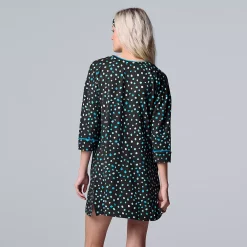 Women's Simply Vera Vera Wang 3/4 Sleeve Cozy Henley Sleepshirt with Matching Headband -LC Lauren Conrad shop 5582805 ALT