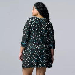 Plus Size Simply Vera Vera Wang 3/4 Sleeve Cozy Henley Sleepshirt with Matching Headband 7 Plus Size Simply Vera Vera Wang 3/4 Sleeve Cozy Henley Sleepshirt with Matching Headband -LC Lauren Conrad shop 5582807 ALT