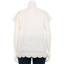 Plus Size LC Lauren Conrad Scoopneck Flutter Short Sleeve Top 9 Plus Size LC Lauren Conrad Scoopneck Flutter Short Sleeve Top -LC Lauren Conrad shop 5582976 ALT