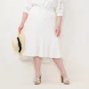 Plus Size LC Lauren Conrad Tiered High-Low Skirt