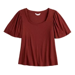 Women's LC Lauren Conrad Sweetheart Bubble-Sleeve Tee -LC Lauren Conrad shop 5588237 ALT5