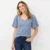 Women's LC Lauren Conrad Sweetheart Bubble-Sleeve Tee -LC Lauren Conrad shop 5588237 Denim Roselita