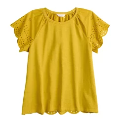 Women's LC Lauren Conrad Eyelet Flutter Sleeve Top -LC Lauren Conrad shop 5588287 ALT5