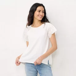 Women's LC Lauren Conrad Eyelet Flutter Sleeve Top